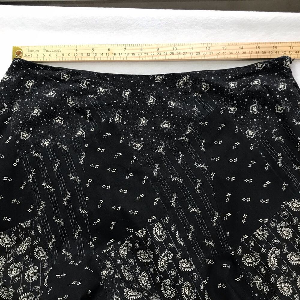 Ralph Lauren Black Asymmetrical Patchwork Midi Sk… - image 4